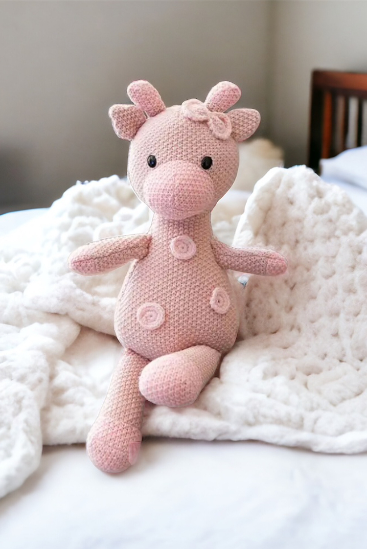 Handmade 100% cotton yarn Pink Baby Deer