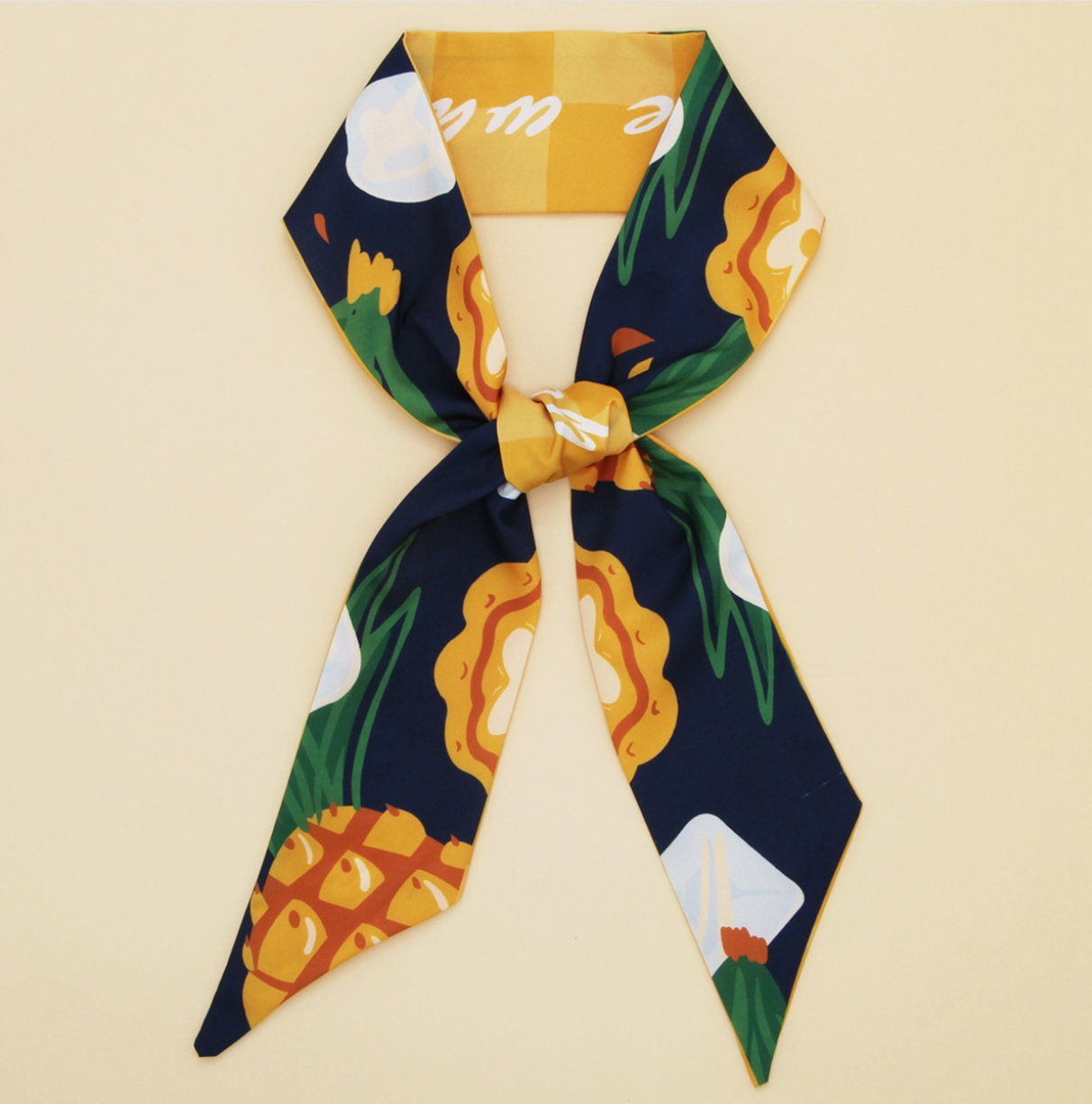 Midnight Pineapple Bliss Twilly Scarf